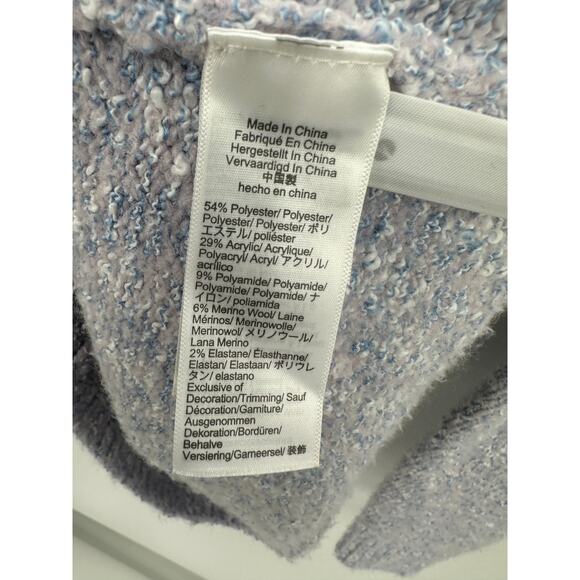 J. Crew Blue Periwinkle Cardigan Marled Sweater Lady Jacket Women Size L Preppy - Picture 7 of 9